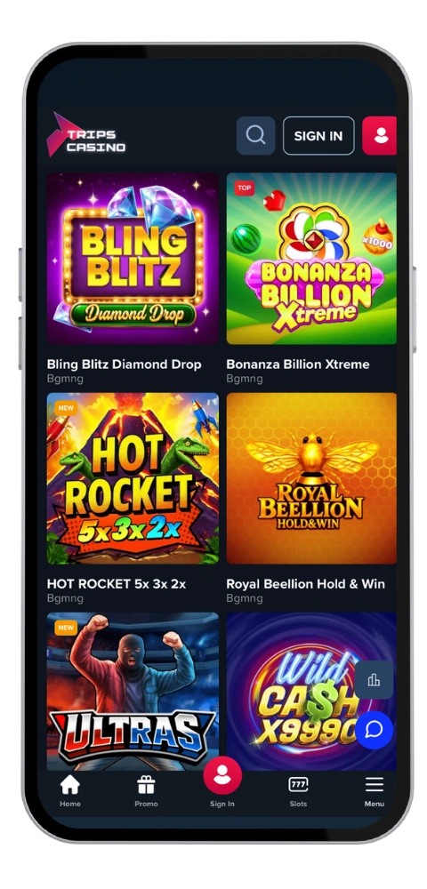 Trips Casino applikation